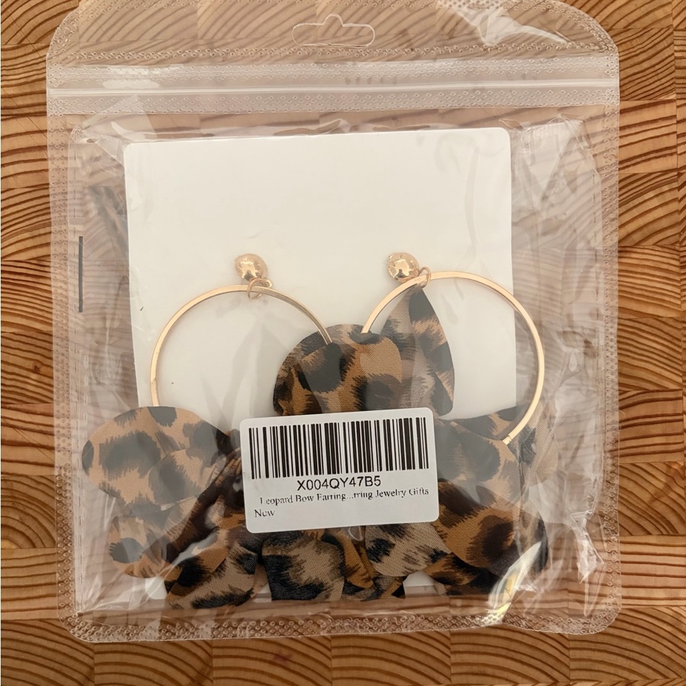Leopard Print Hoop Earrings